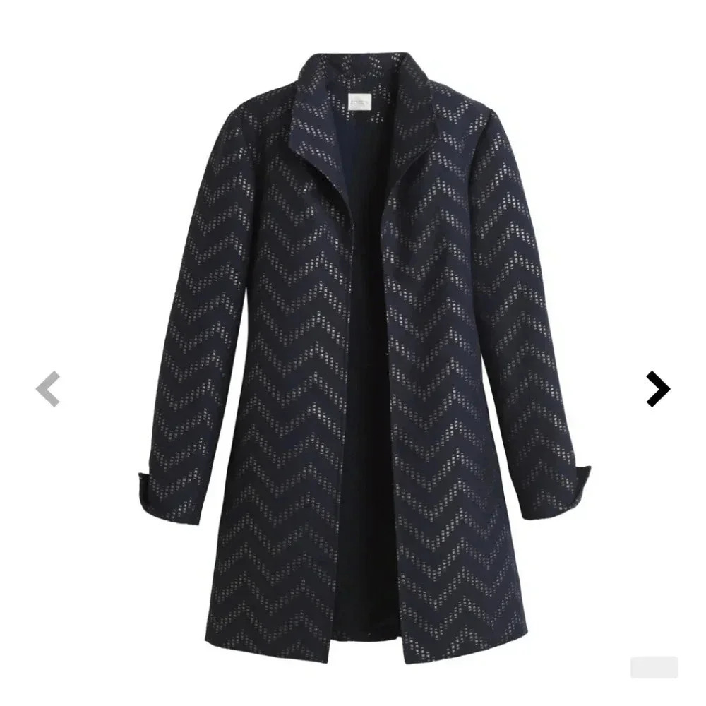 NWT Chico's Traveler's Chevron Jacket in Ink Combo - Picture 3 of 10